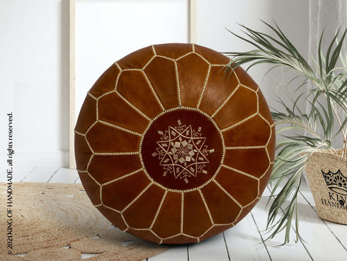 Genuine Leather Pouf Unstuffed - Moroccan Ottoman Footstool, Footrest Cover Boho Decor Bohemian Living Room, Bedroom, Kids Gift & Wedding Room Hand Stitched by Artisans Used As Hassock pouf ottoman hassock  hassocks and ottomans leather pouf hassock furniture pouf ottoman moroccan pouf pouf ottoman leather ottoman